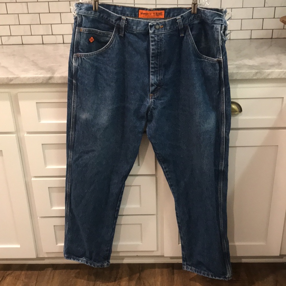 Wrangler FR Jeans Mens 40/30 Blue Riggs Workwear Denim Flame Resistant Western